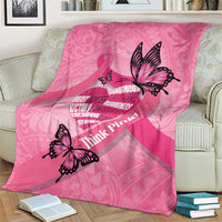 Polynesia Breast Cancer Awareness Month Blanket Pink Ribbon Mix Butterflies