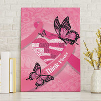 Polynesia Breast Cancer Awareness Month Canvas Wall Art Pink Ribbon Mix Butterflies
