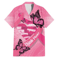 Polynesia Breast Cancer Awareness Month Family Matching Mermaid Dress and Hawaiian Shirt Pink Ribbon Mix Butterflies