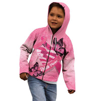 Polynesia Breast Cancer Awareness Month Kid Hoodie Pink Ribbon Mix Butterflies