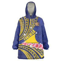 Personalised Tokelau Tokehega Day Wearable Blanket Hoodie Tokelauan Tatau Flag Color - Polynesian Pride