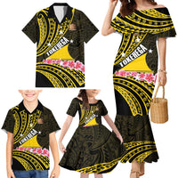 Personalised Tokelau Tokehega Day Family Matching Mermaid Dress and Hawaiian Shirt Tokelauan Tatau Black Color - Polynesian Pride