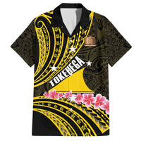 Personalised Tokelau Tokehega Day Family Matching Off The Shoulder Long Sleeve Dress and Hawaiian Shirt Tokelauan Tatau Black Color - Polynesian Pride