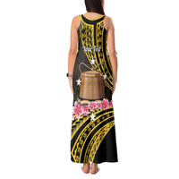 Personalised Tokelau Tokehega Day Tank Maxi Dress Tokelauan Tatau Black Color - Polynesian Pride
