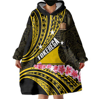 Personalised Tokelau Tokehega Day Wearable Blanket Hoodie Tokelauan Tatau Black Color - Polynesian Pride