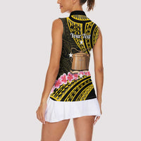 Personalised Tokelau Tokehega Day Women Sleeveless Polo Shirt Tokelauan Tatau Black Color - Polynesian Pride