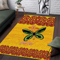 Personalised Tufi Tapa and Tattoo Festival Area Rug PNG Oro Butterfly Tapa Pattern - Polynesian Pride