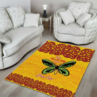 Personalised Tufi Tapa and Tattoo Festival Area Rug PNG Oro Butterfly Tapa Pattern - Polynesian Pride
