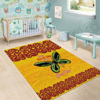 Personalised Tufi Tapa and Tattoo Festival Area Rug PNG Oro Butterfly Tapa Pattern - Polynesian Pride