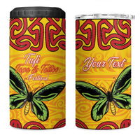 Personalised Tufi Tapa and Tattoo Festival 4 in 1 Can Cooler Tumbler PNG Oro Butterfly Tapa Pattern - Polynesian Pride