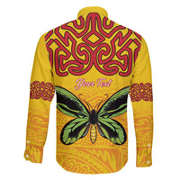 Personalised Tufi Tapa and Tattoo Festival Family Matching Long Sleeve Bodycon Dress and Hawaiian Shirt PNG Oro Butterfly Tapa Pattern - Polynesian Pride