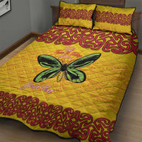Personalised Tufi Tapa and Tattoo Festival Quilt Bed Set PNG Oro Butterfly Tapa Pattern - Polynesian Pride