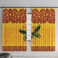 Personalised Tufi Tapa and Tattoo Festival Window Curtain PNG Oro Butterfly Tapa Pattern - Polynesian Pride