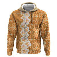 Personalised Tufi Tapa and Tattoo Festival Hoodie Oro Tapa Cloth With Plumeria - Polynesian Pride