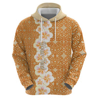 Personalised Tufi Tapa and Tattoo Festival Hoodie Oro Tapa Cloth With Plumeria - Polynesian Pride