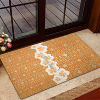 Personalised Tufi Tapa and Tattoo Festival Rubber Doormat Oro Tapa Cloth With Plumeria LT14 - Polynesian Pride