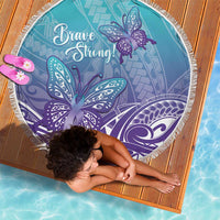 Polynesia Suicide Prevention Month Beach Blanket Butterfly Purple And Teal Ribbon Tomorrow Needs You