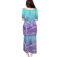 Polynesia Suicide Prevention Month Family Matching Puletasi and Hawaiian Shirt Butterfly Purple And Teal Ribbon Tomorrow Needs You