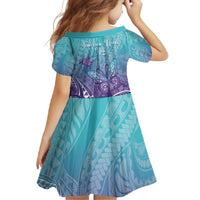 Polynesia Suicide Prevention Month Family Matching Tank Maxi Dress and Hawaiian Shirt Butterfly Purple And Teal Ribbon Tomorrow Needs You