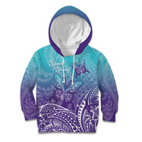 Polynesia Suicide Prevention Month Kid Hoodie Butterfly Purple And Teal Ribbon Tomorrow Needs You LT14 Hoodie Teal - Polynesian Pride