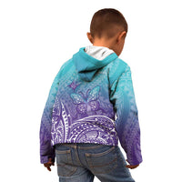 Polynesia Suicide Prevention Month Kid Hoodie Butterfly Purple And Teal Ribbon Tomorrow Needs You LT14 - Polynesian Pride