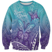 Polynesia Suicide Prevention Month Sweatshirt Butterfly Purple And Teal Ribbon Tomorrow Needs You LT14 Unisex Teal - Polynesian Pride