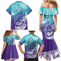 Personalised New Zealand Suicide Prevention Month Family Matching Mermaid Dress and Hawaiian Shirt You Matter NZ Fern With Maori Koru Lizard