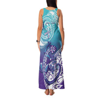 Personalised New Zealand Suicide Prevention Month Family Matching Tank Maxi Dress and Hawaiian Shirt You Matter NZ Fern With Maori Koru Lizard LT14 - Polynesian Pride