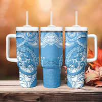 New Zealand Autism Awareness Tumbler With Handle NZ Fern With Maori Koru Lizard