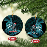 Personalised New Zealand Darts Christmas Ceramic Ornament Maori Fern Merry Dartsmas - Polynesian Pride