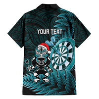 Personalised New Zealand Darts Christmas Family Matching Off Shoulder Short Dress and Hawaiian Shirt Maori Fern Merry Dartsmas - Polynesian Pride