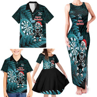 Personalised New Zealand Darts Christmas Family Matching Tank Maxi Dress and Hawaiian Shirt Maori Fern Merry Dartsmas - Polynesian Pride