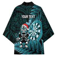 Personalised New Zealand Darts Christmas Kimono Maori Fern Merry Dartsmas - Polynesian Pride