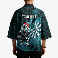 Personalised New Zealand Darts Christmas Kimono Maori Fern Merry Dartsmas - Polynesian Pride
