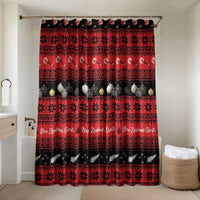 New Zealand Darts Christmas Bathroom Set Merry Xmas Aotearoa Maori Red LT14 Shower Curtain Only Red - Polynesian Pride