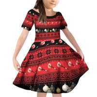 New Zealand Darts Christmas Family Matching Off Shoulder Short Dress and Hawaiian Shirt Merry Xmas Aotearoa Maori Red - Polynesian Pride