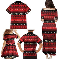New Zealand Darts Christmas Family Matching Puletasi and Hawaiian Shirt Merry Xmas Aotearoa Maori Red - Polynesian Pride