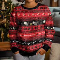 New Zealand Darts Christmas Kid Ugly Christmas Sweater Merry Xmas Aotearoa Maori Red - Polynesian Pride