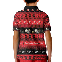 New Zealand Darts Christmas Kid Polo Shirt Merry Xmas Aotearoa Maori Red - Polynesian Pride