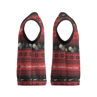 New Zealand Darts Christmas Knitted V-Neck Vest Merry Xmas Aotearoa Maori Red - Polynesian Pride