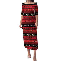 New Zealand Darts Christmas Puletasi Merry Xmas Aotearoa Maori Red - Polynesian Pride