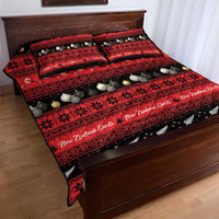 New Zealand Darts Christmas Quilt Bed Set Merry Xmas Aotearoa Maori Red - Polynesian Pride