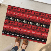 New Zealand Darts Christmas Rubber Doormat Merry Xmas Aotearoa Maori Red - Polynesian Pride