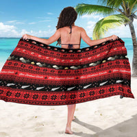 New Zealand Darts Christmas Sarong Merry Xmas Aotearoa Maori Red - Polynesian Pride