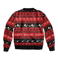 New Zealand Darts Christmas Sleeve Zip Bomber Jacket Merry Xmas Aotearoa Maori Red LT14 - Polynesian Pride