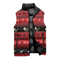New Zealand Darts Christmas Sleeveless Puffer Jacket Merry Xmas Aotearoa Maori Red LT14 - Polynesian Pride