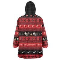 New Zealand Darts Christmas Wearable Blanket Hoodie Merry Xmas Aotearoa Maori Red - Polynesian Pride