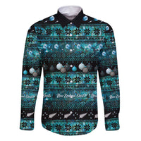 New Zealand Darts Christmas Family Matching Long Sleeve Bodycon Dress and Hawaiian Shirt Merry Xmas Aotearoa Maori Paua Shell - Polynesian Pride