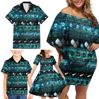 New Zealand Darts Christmas Family Matching Off Shoulder Short Dress and Hawaiian Shirt Merry Xmas Aotearoa Maori Paua Shell - Polynesian Pride