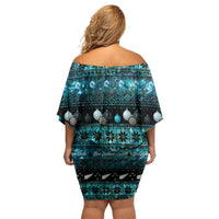 New Zealand Darts Christmas Family Matching Off Shoulder Short Dress and Hawaiian Shirt Merry Xmas Aotearoa Maori Paua Shell - Polynesian Pride